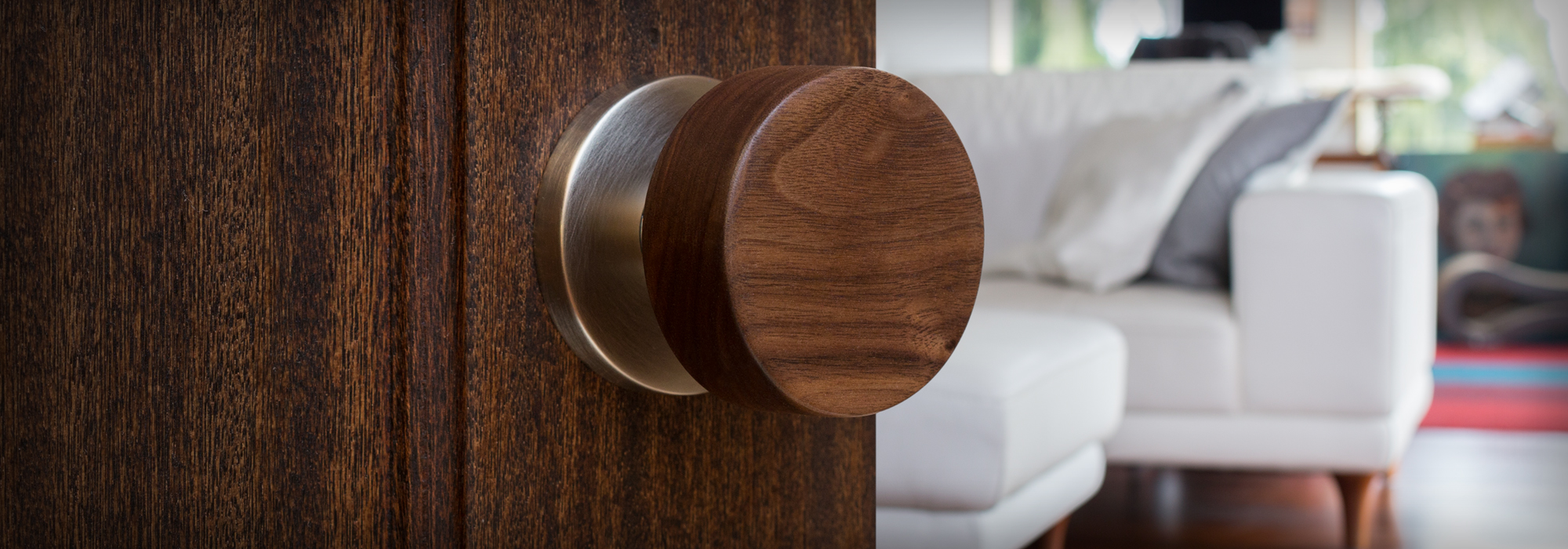 Walnut Wood Door Knob – Half Dummy - ModKnobs - Modern Door Knobs